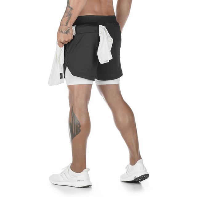 2 in 1 Quick Dry Breathable Active Gym Workout / Hiking / Outdoor Shorts