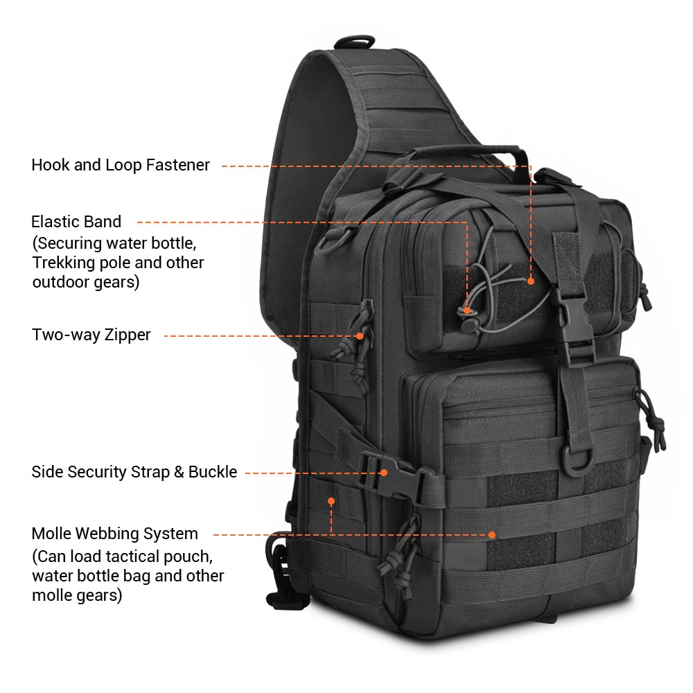 20L Tactical Assault Pack Military Sling Backpack Army Molle Waterproof for Hiking, Camping, Hunting