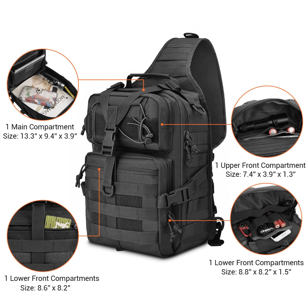20L Tactical Assault Pack Military Sling Backpack Army Molle Waterproof for Hiking, Camping, Hunting