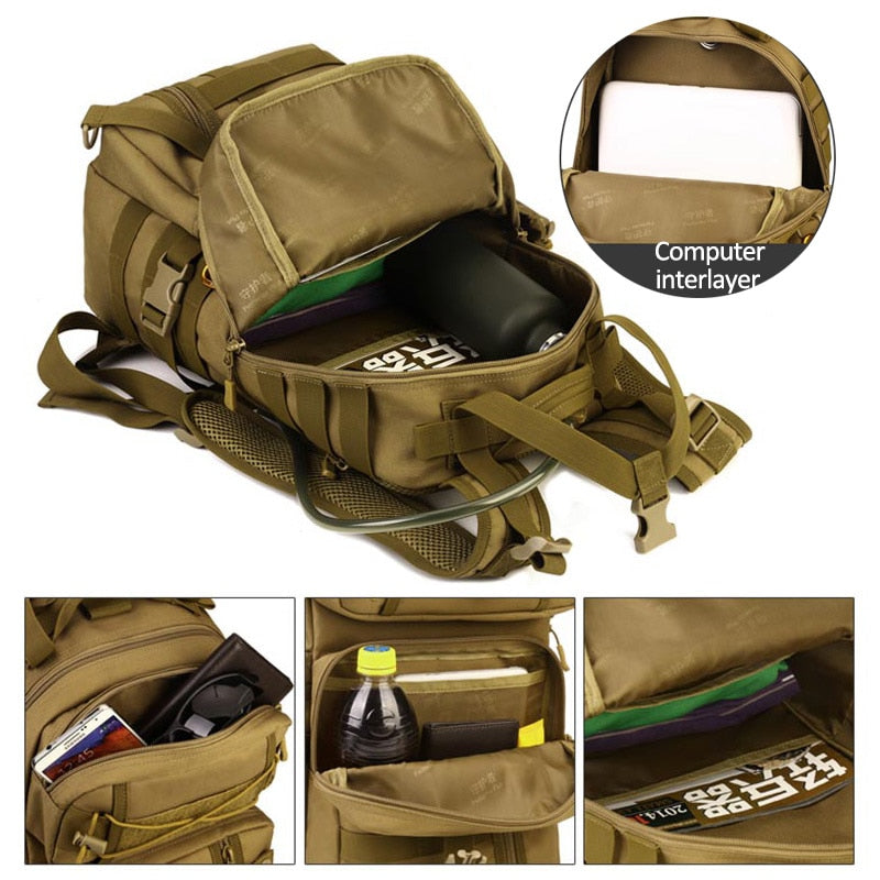 30L Men Tactical Backpack Waterproof Multi-purpose Travel Bag XA39D