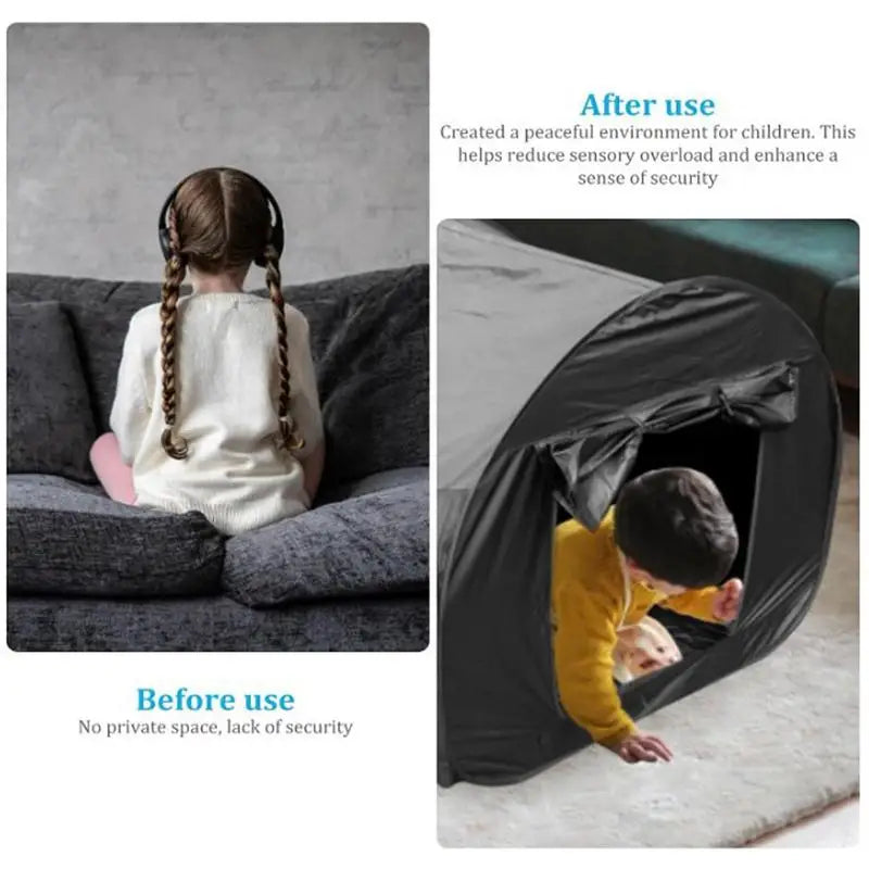 Black Out Sensory Tents for ADHD / Autistic / ASD Kids - Foldable Spacious Indoor Outdoor Fun Den Playhouse Toys Portable Children Tent Play House For Kids