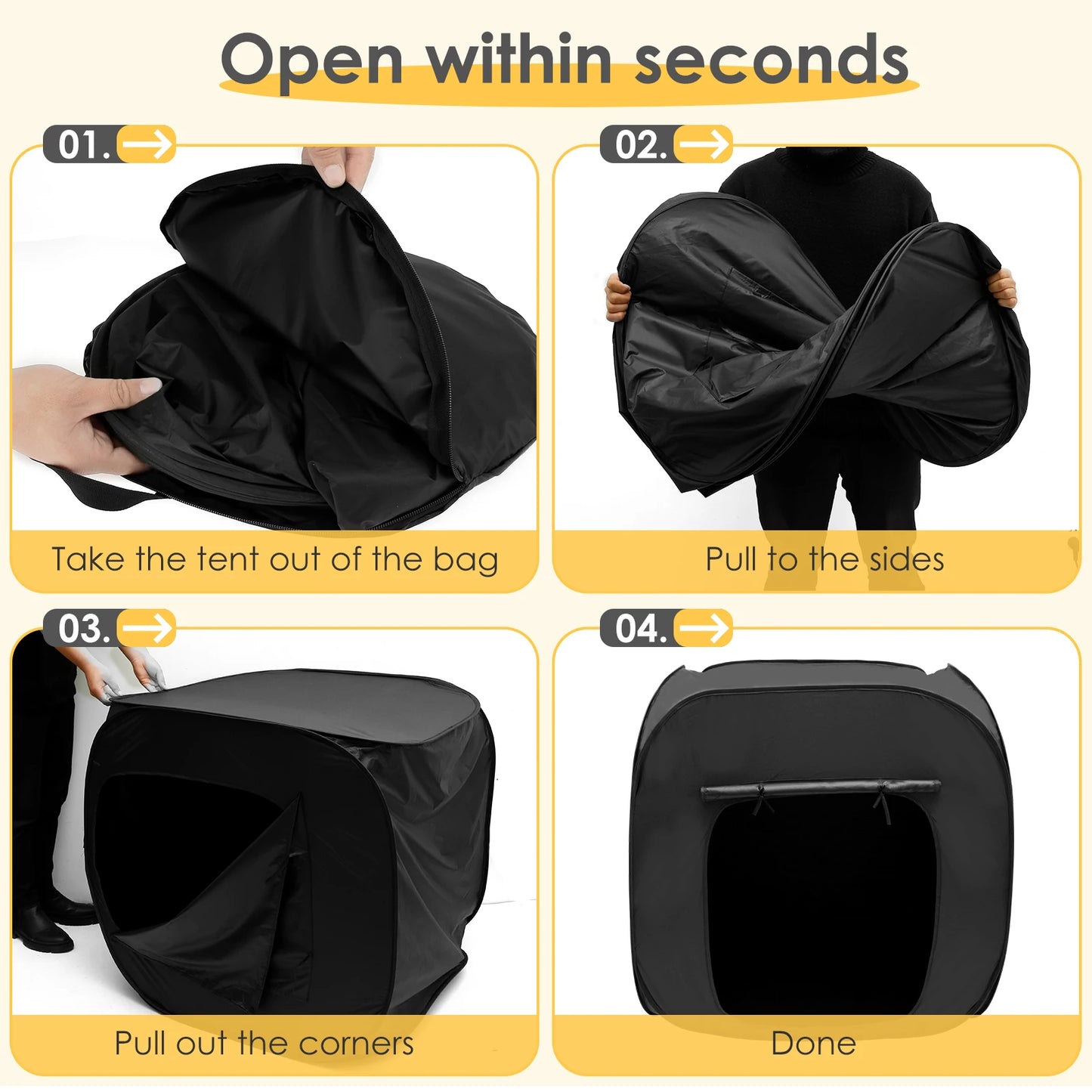 Calm Corner Tent for Autism / ASD / ADHD kids - Foldable Pop Up Tent with Storage Bag Portable Oxford Cloth Kid Full Blackout Tent with Door 35.4×35.4×35.4In